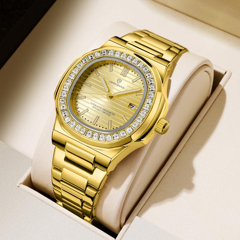 Hot Fashion Luxury Watch Calendar Men's Watch Full Diamond Waterproof Quartz Watch