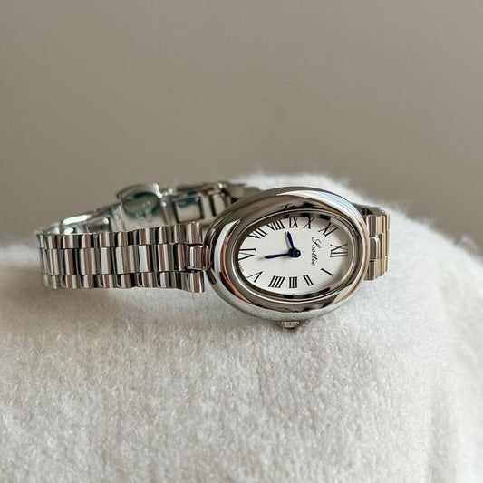 Oval Dial Women's Small Gold Watch Second-hand Women's Watch