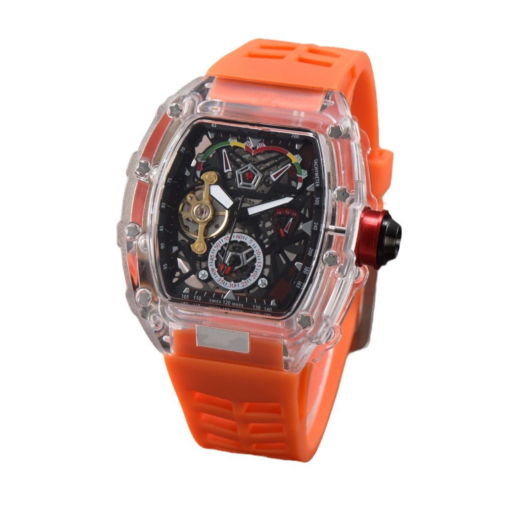Fashion carbon fiber hollow watch unisex  luxury mechanical watch  couple watch