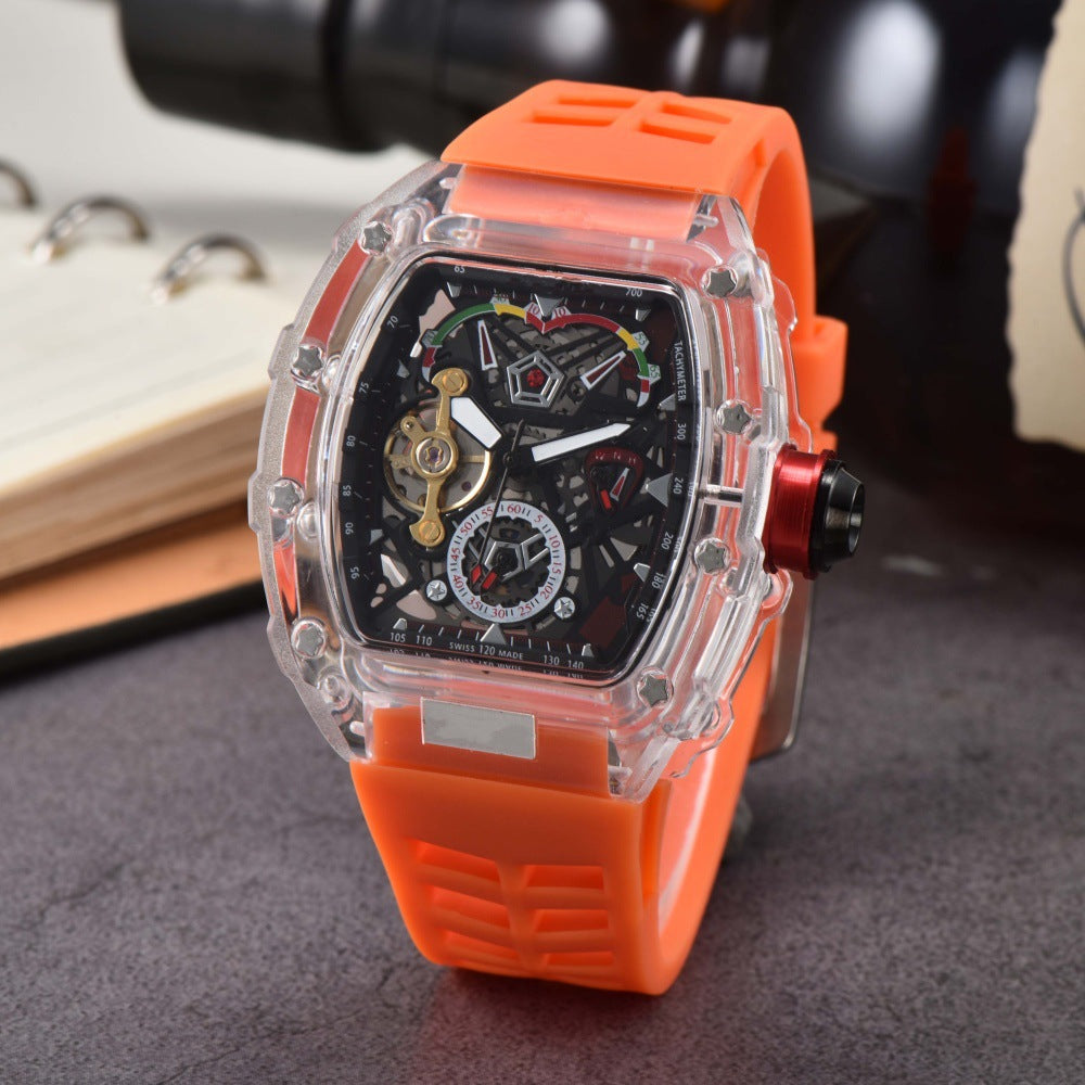 Fashion carbon fiber hollow watch unisex  luxury mechanical watch  couple watch
