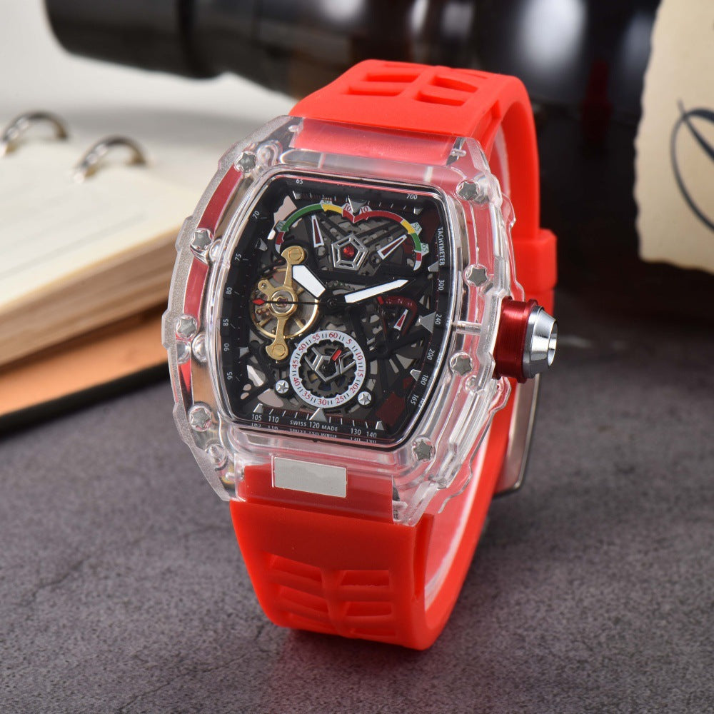 Fashion carbon fiber hollow watch unisex  luxury mechanical watch  couple watch