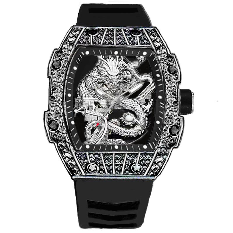 Casual Fashion High-end Hollow Automatic Quartz Luminous Waterproof Barrel-shaped Men's Watch Great Wall