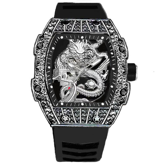 Casual Fashion High-end Hollow Automatic Quartz Luminous Waterproof Barrel-shaped Men's Watch Great Wall